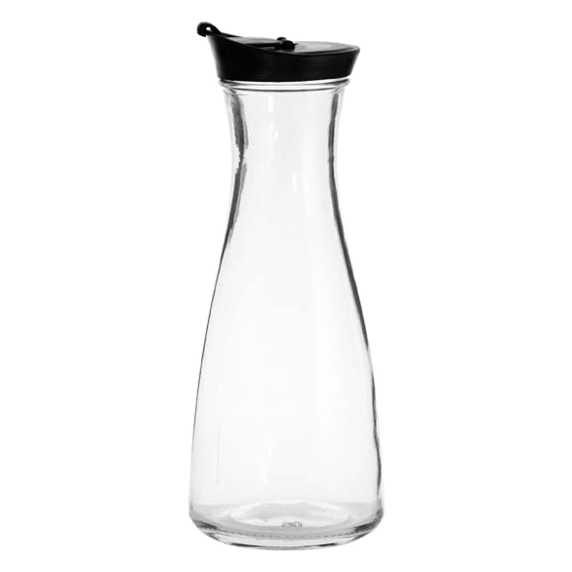 REGENT GLASS CARAFE WITH BLACK LID, 850ML