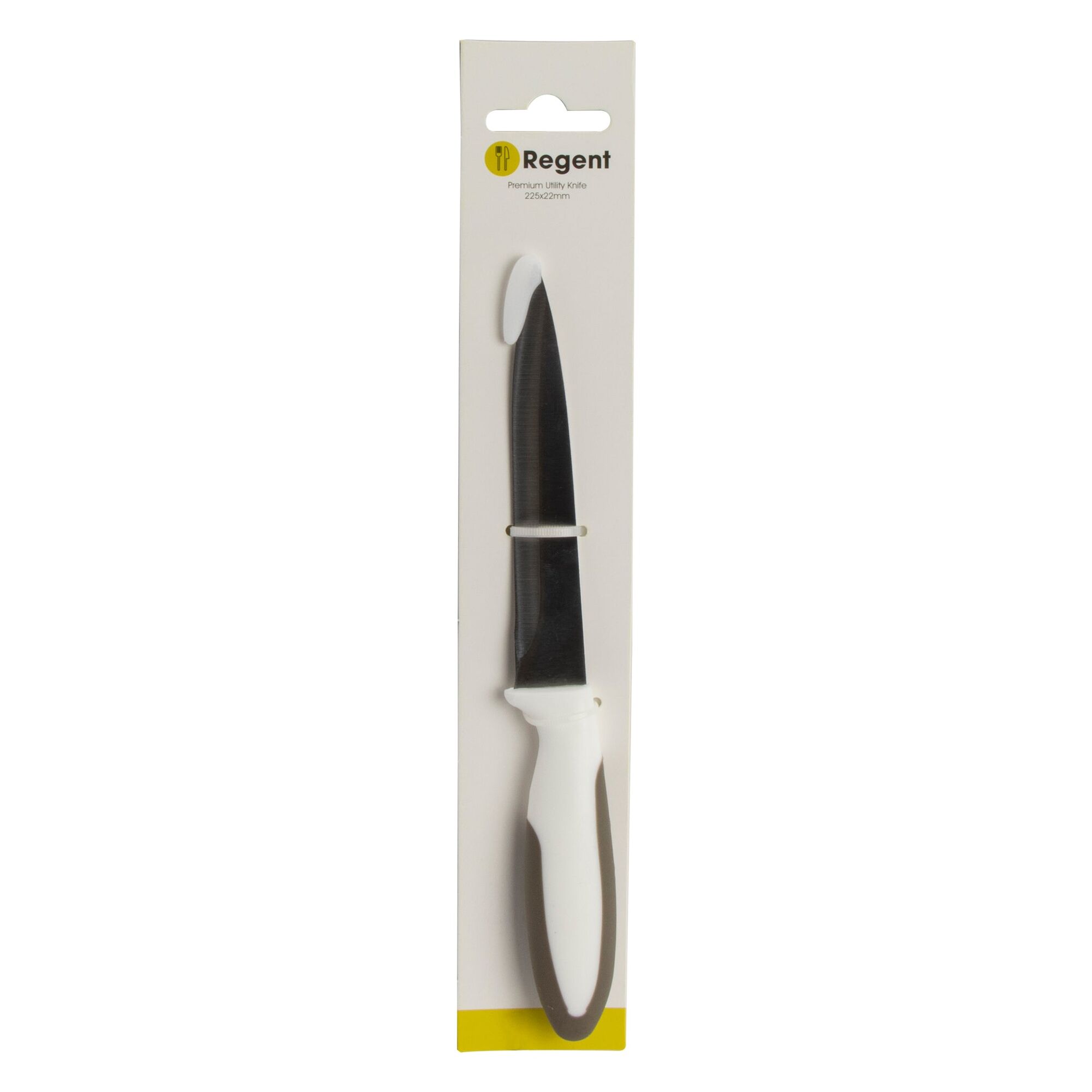 REGENT KITCHEN PREMIUM UTILITY KNIFE WITH GREY AND WHITE HANDLE, 225MM
