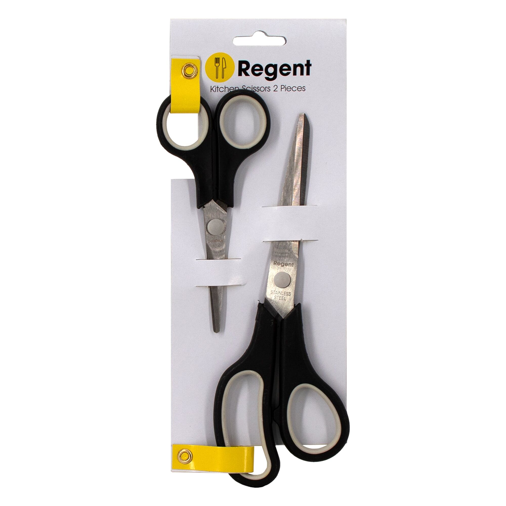 REGENT KITCHEN SCISSORS BLACK AND GREY 2PC SET, 210MM l 138MM