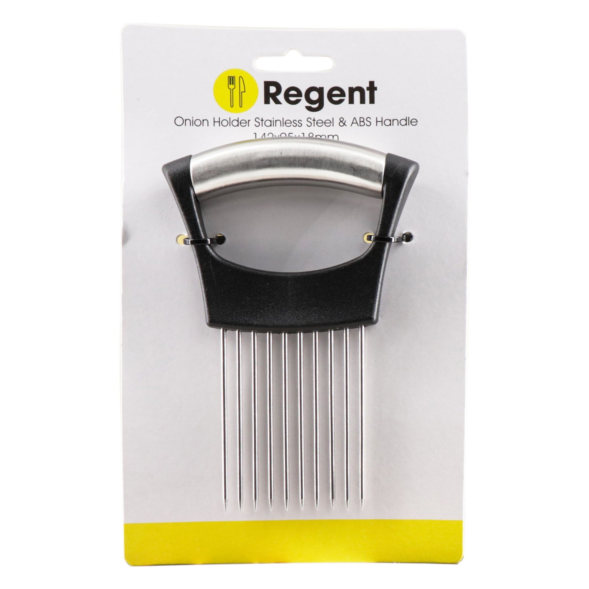 REGENT KITCHEN ONION HOLDER FOR SLICING WITH ST STEEL & ABS HANDLE, 142MM