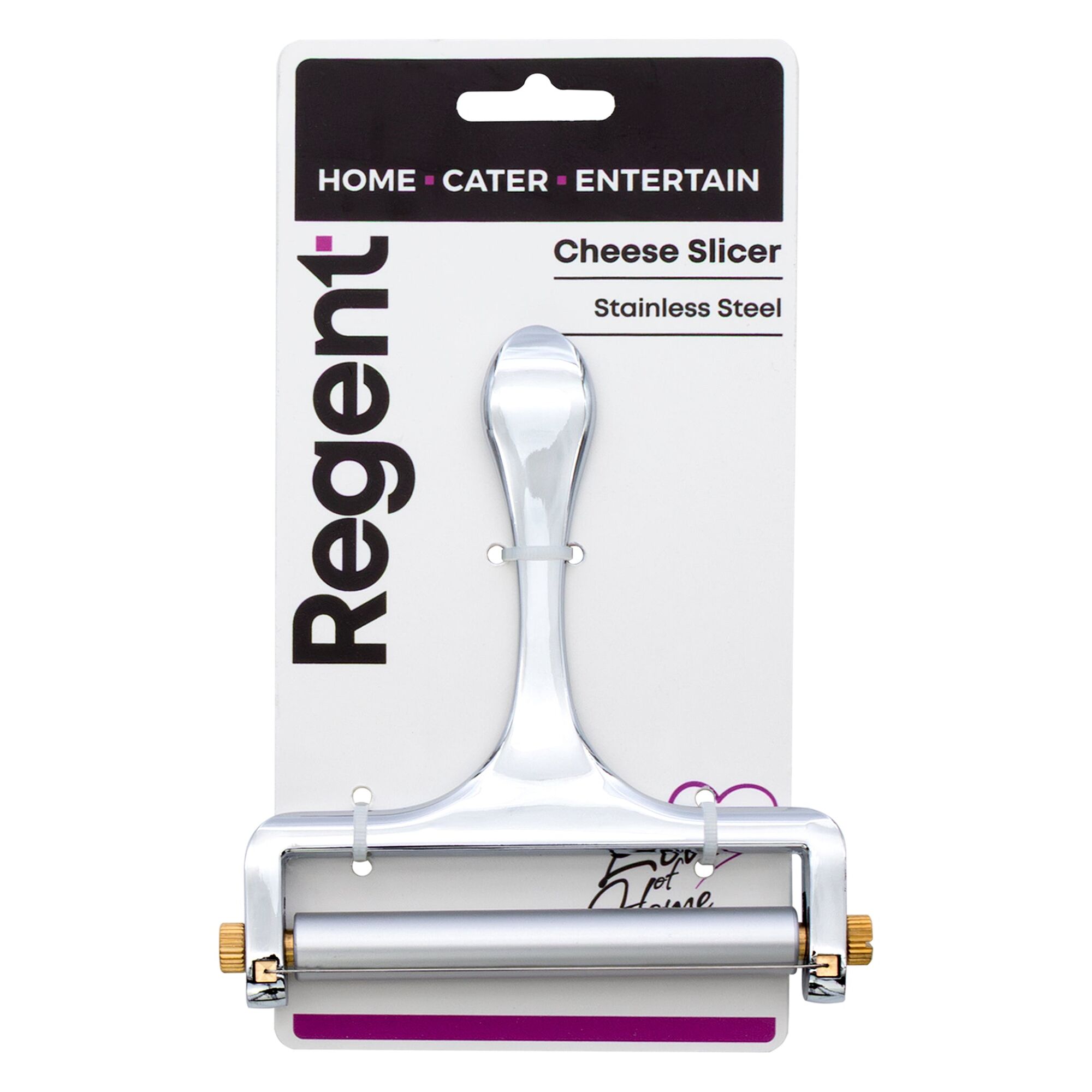 REGENT KITCHEN ADJUSTABLE CHEESE SLICER WITH STAINLESS STEEL WIRE, 125MM