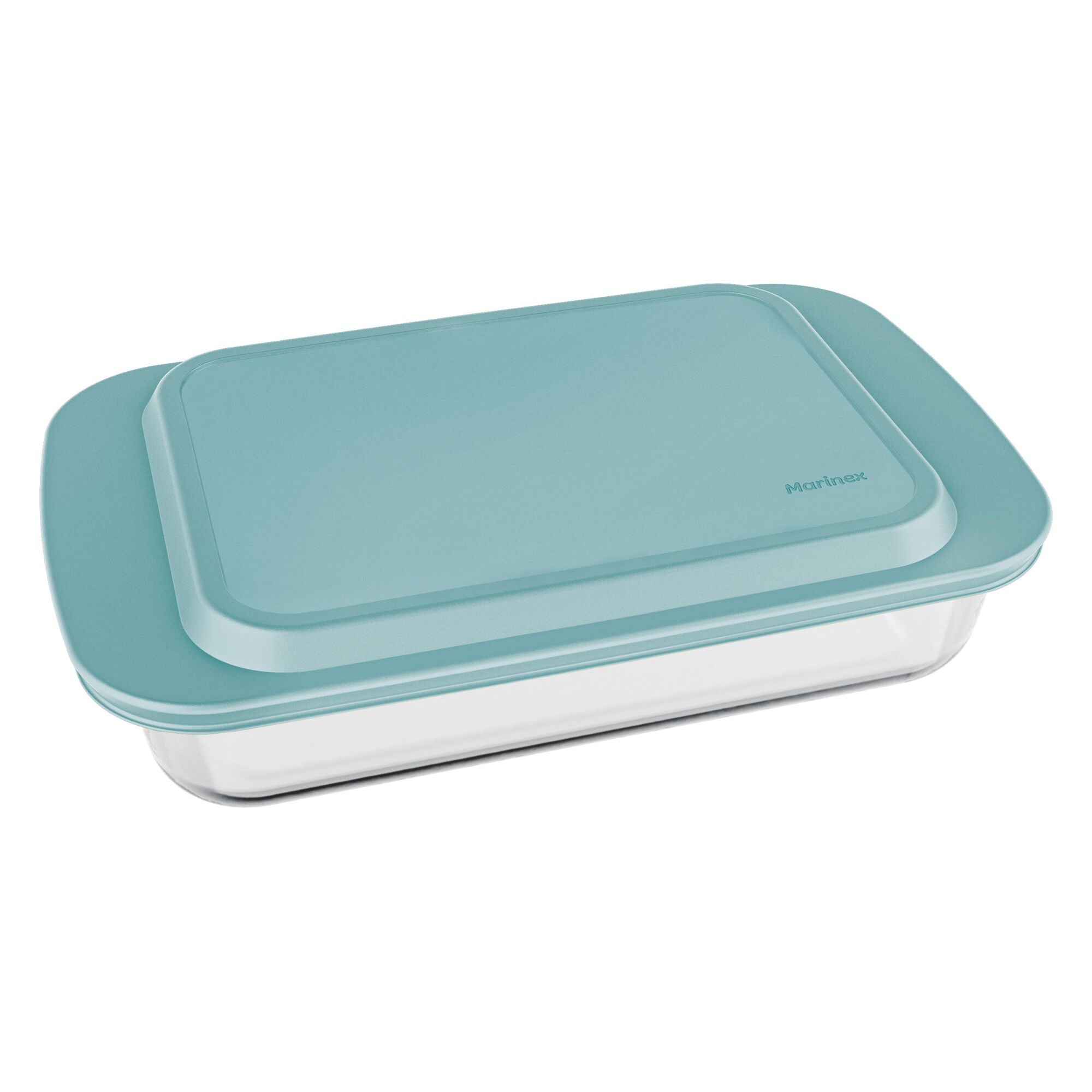 MARINEX RECT. ROASTER WITH BLUE PLASTIC LID, 3.7L