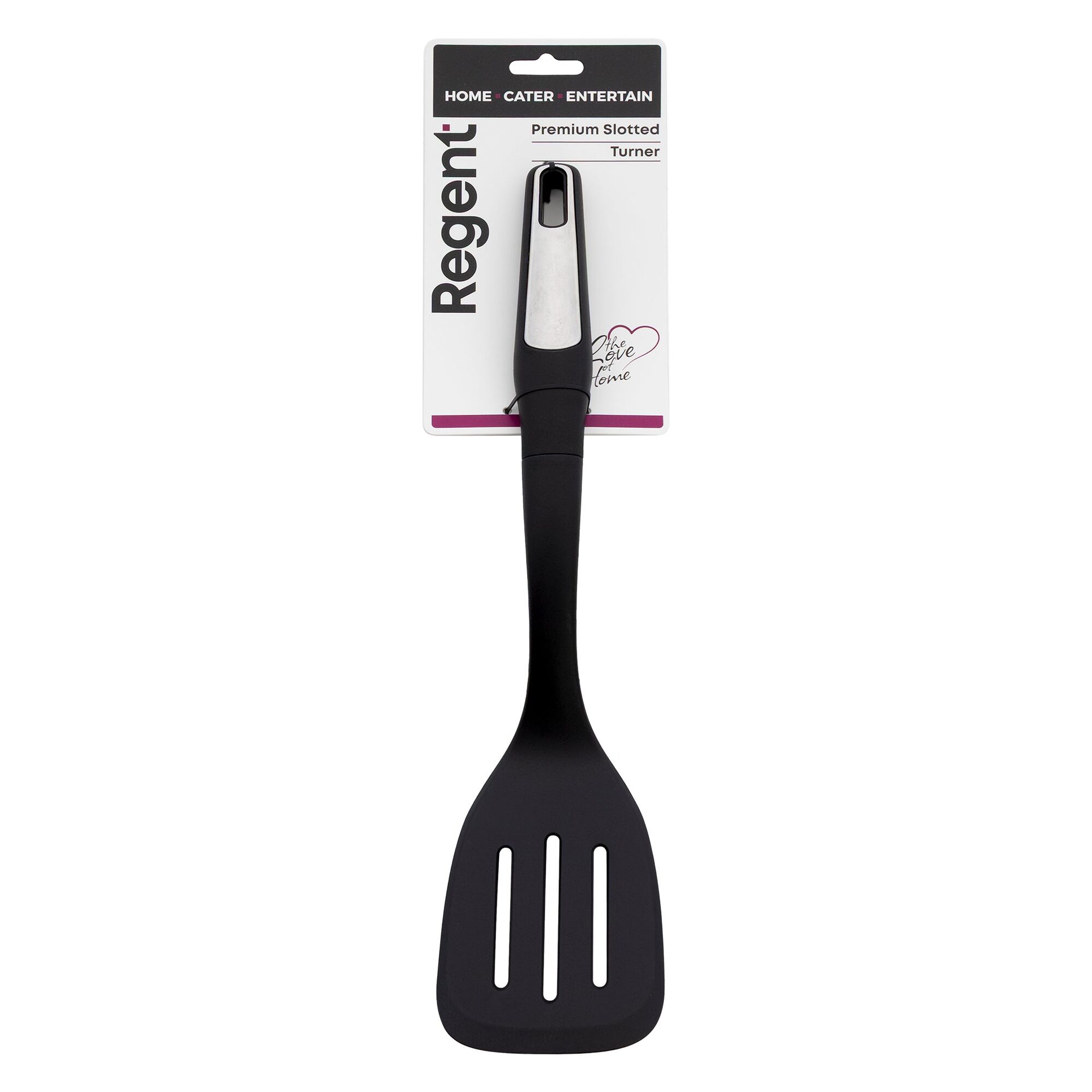 REGENT PREMIUM SLOTTED TURNER BLACK NYLON WITH PP+SS HANDLE, 365MM