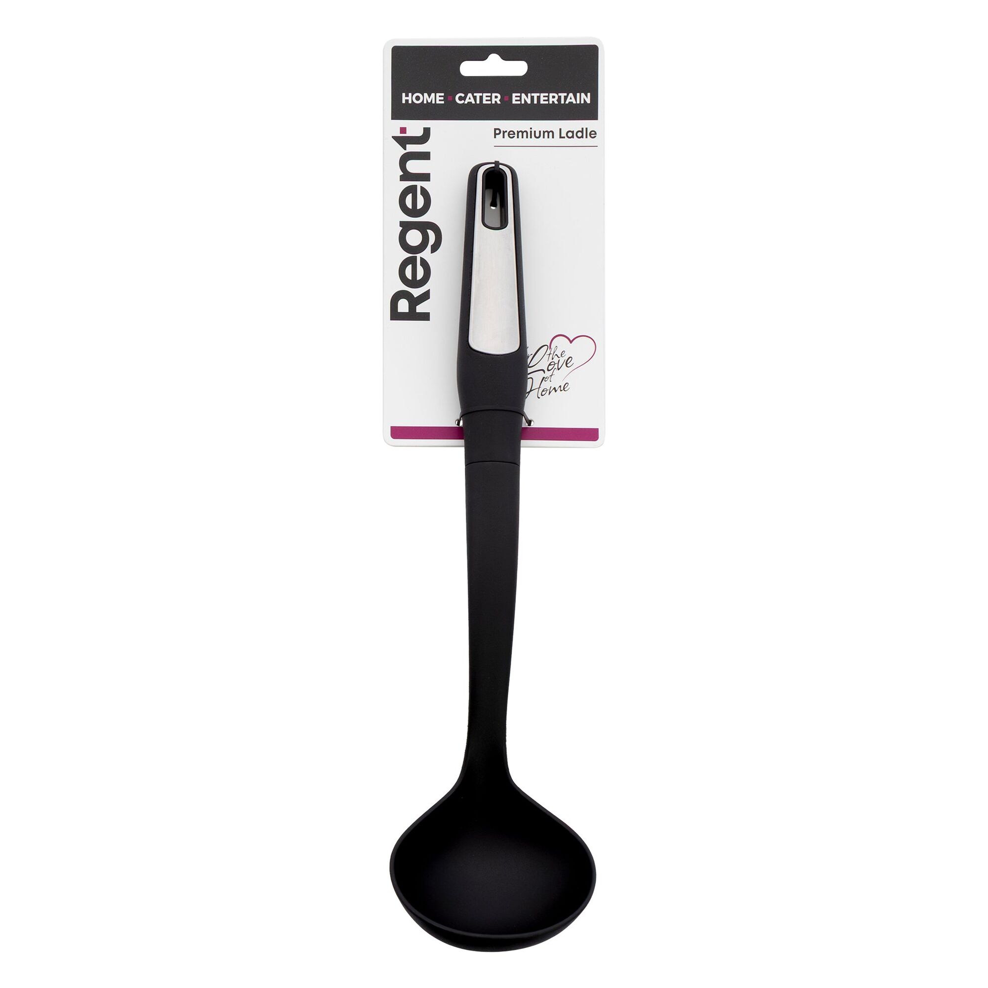 REGENT PREMIUM LADLE BLACK NYLON WITH PP+SS HANDLE, 330MM