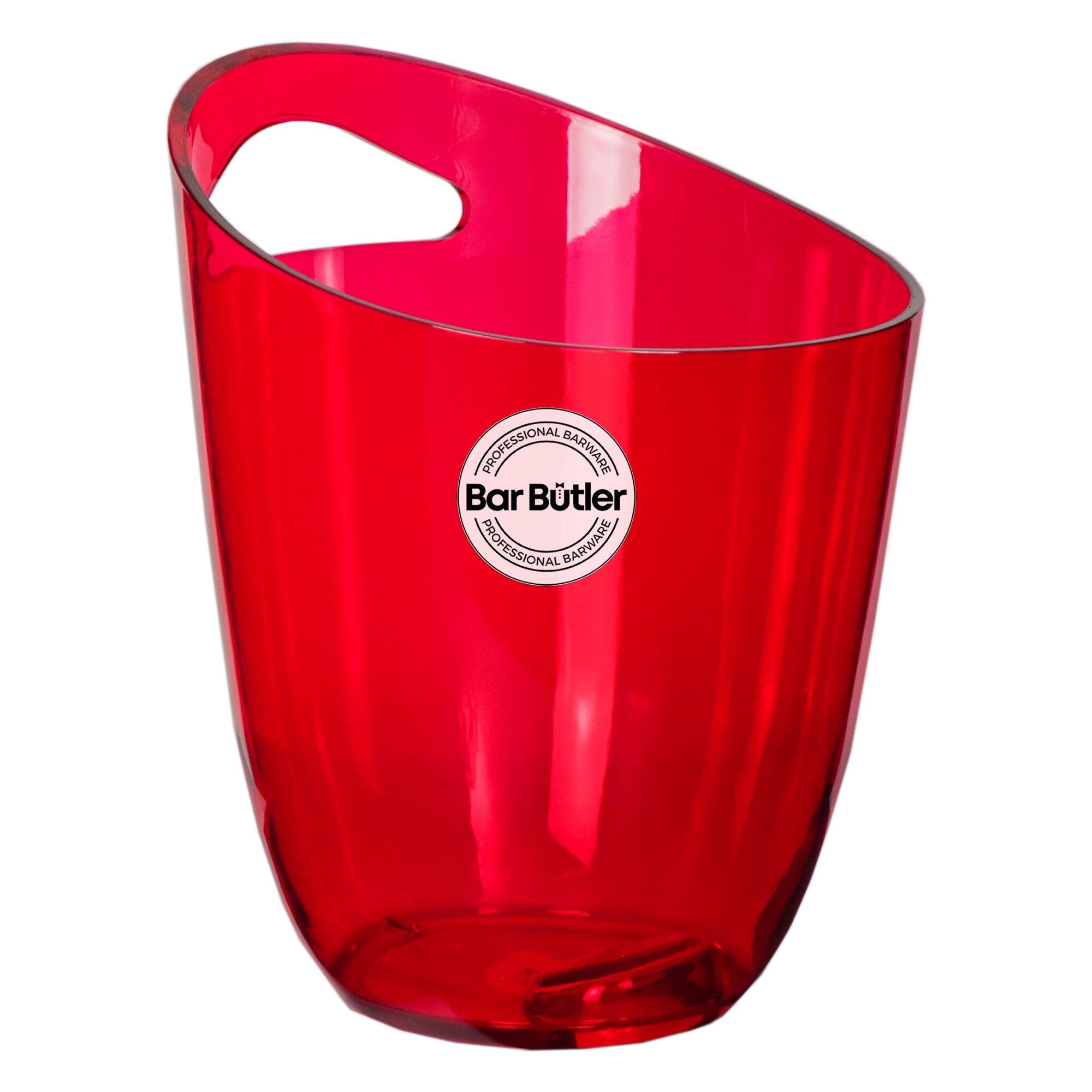 BAR BUTLER WINE BUCKET TRANSPARENT RED PS PLASTIC, 3L