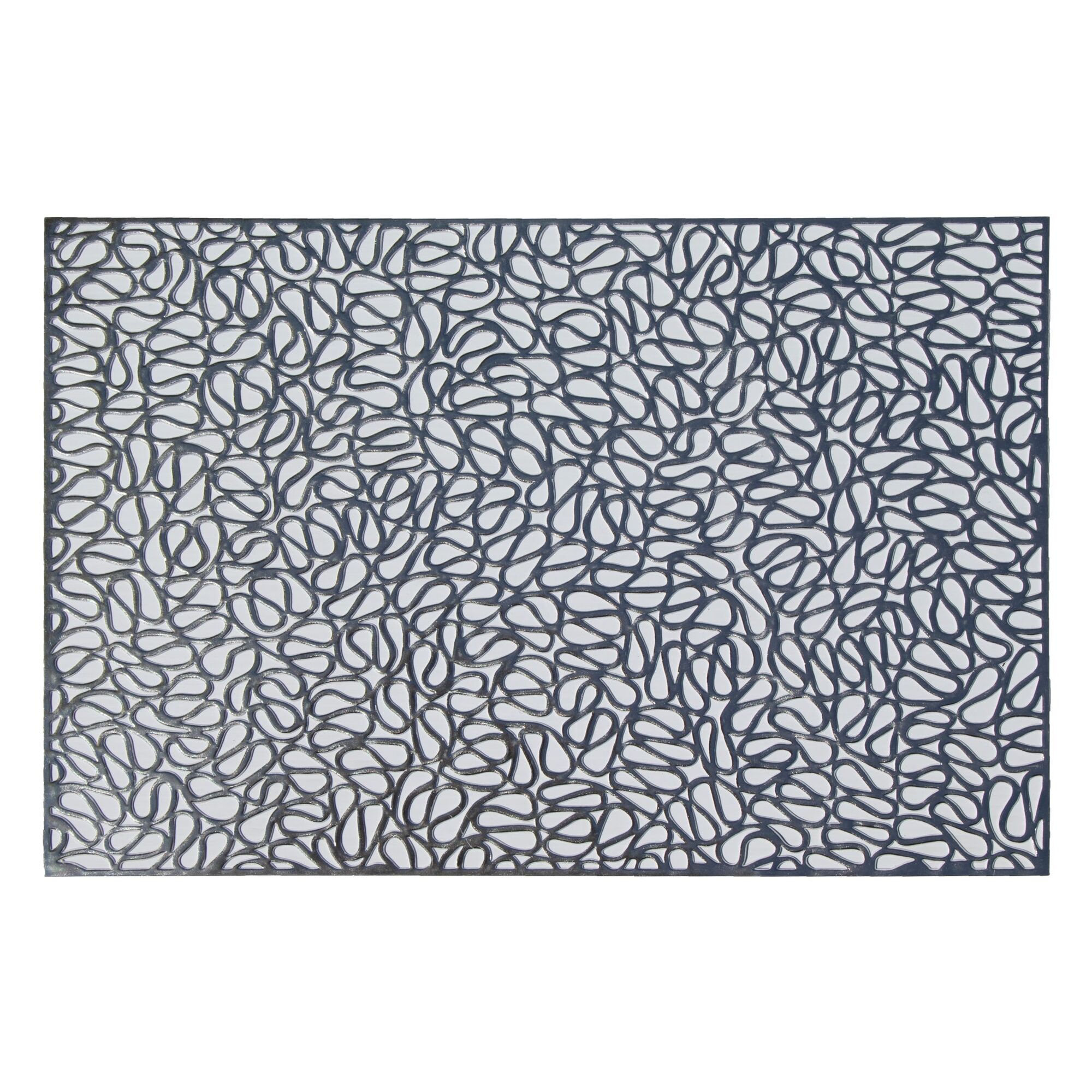 REGENT PLACE MATS PRESSED SILVER PVC, 300X450MM