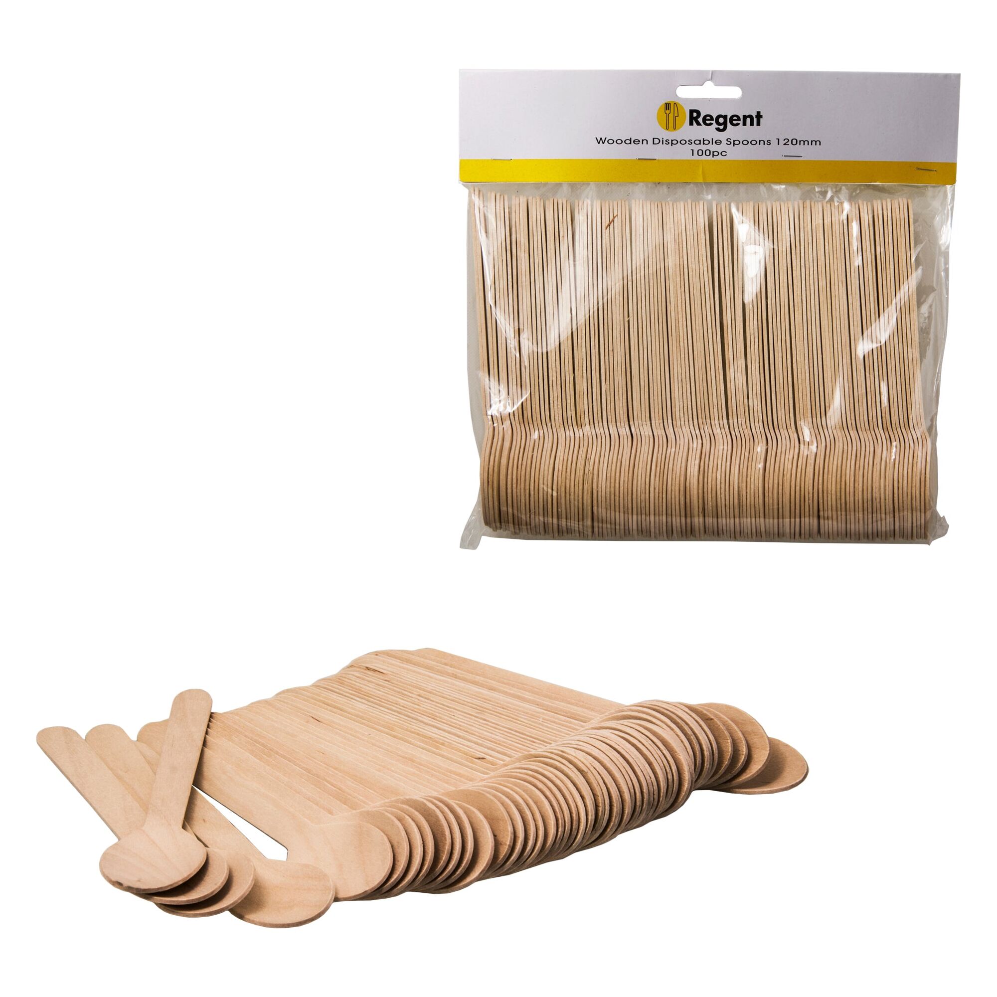 REGENT DISPOSABLE WOODEN SPOONS 100PCS