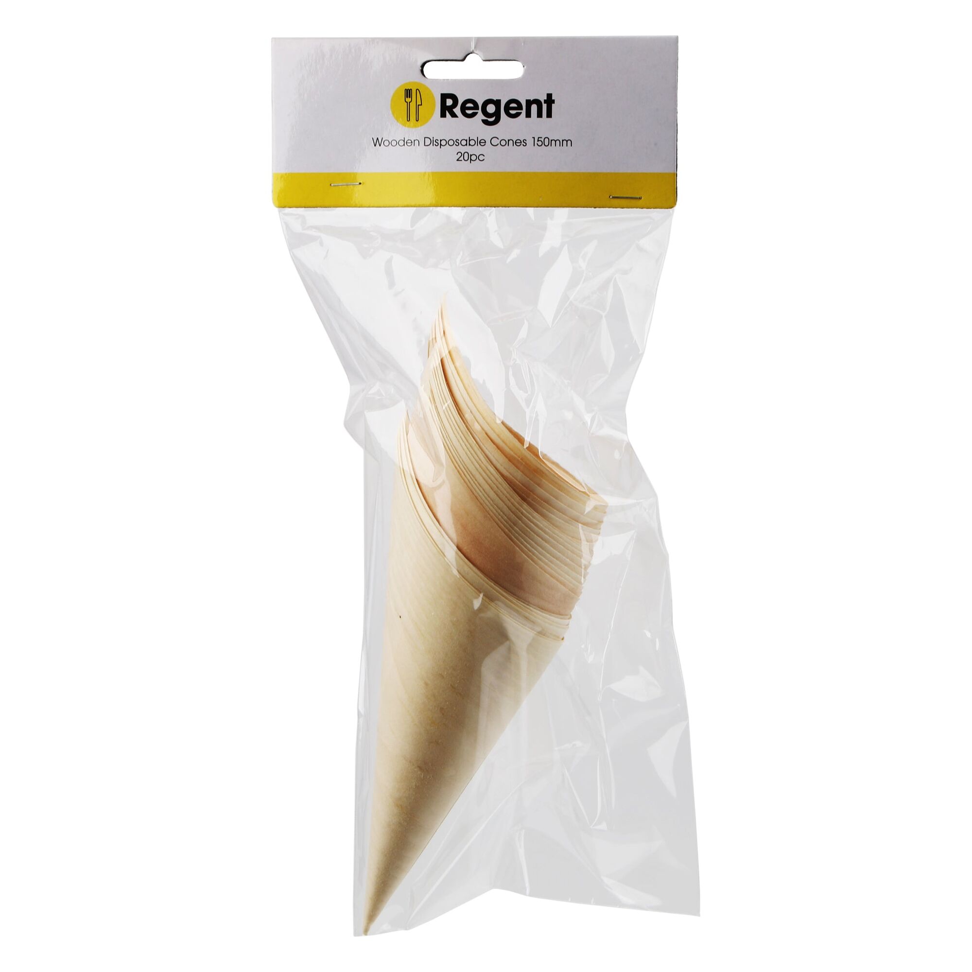 REGENT DISPOSABLE WOODEN CONES 20PCS, 155MM