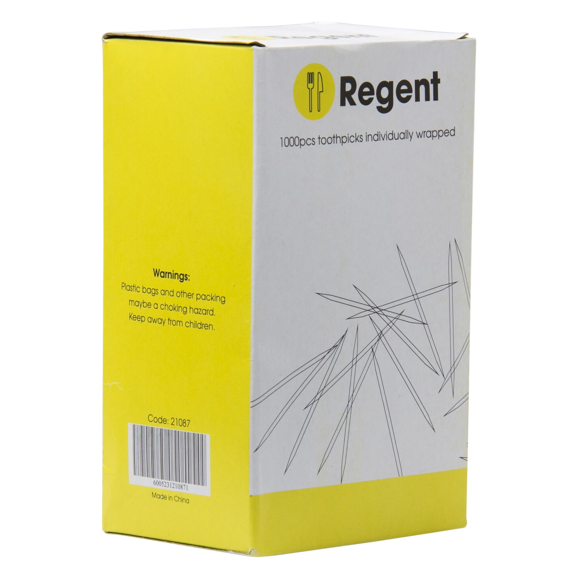REGENT WOODEN TOOTHPICKS 1000PCS INDIV. WRAPPED IN A BOX