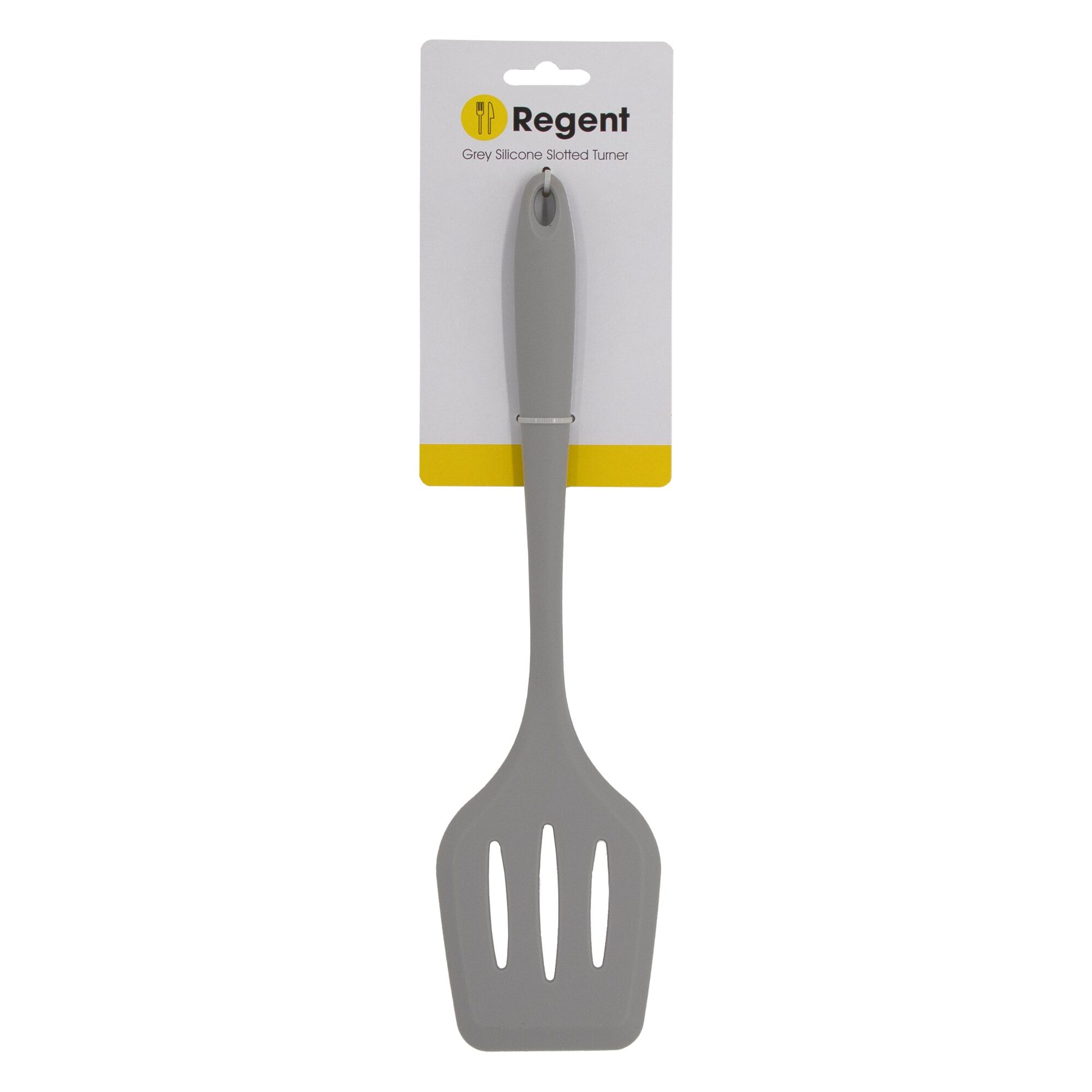 REGENT KITCHEN GREY SILICONE SLOTTED TURNER, 304MM