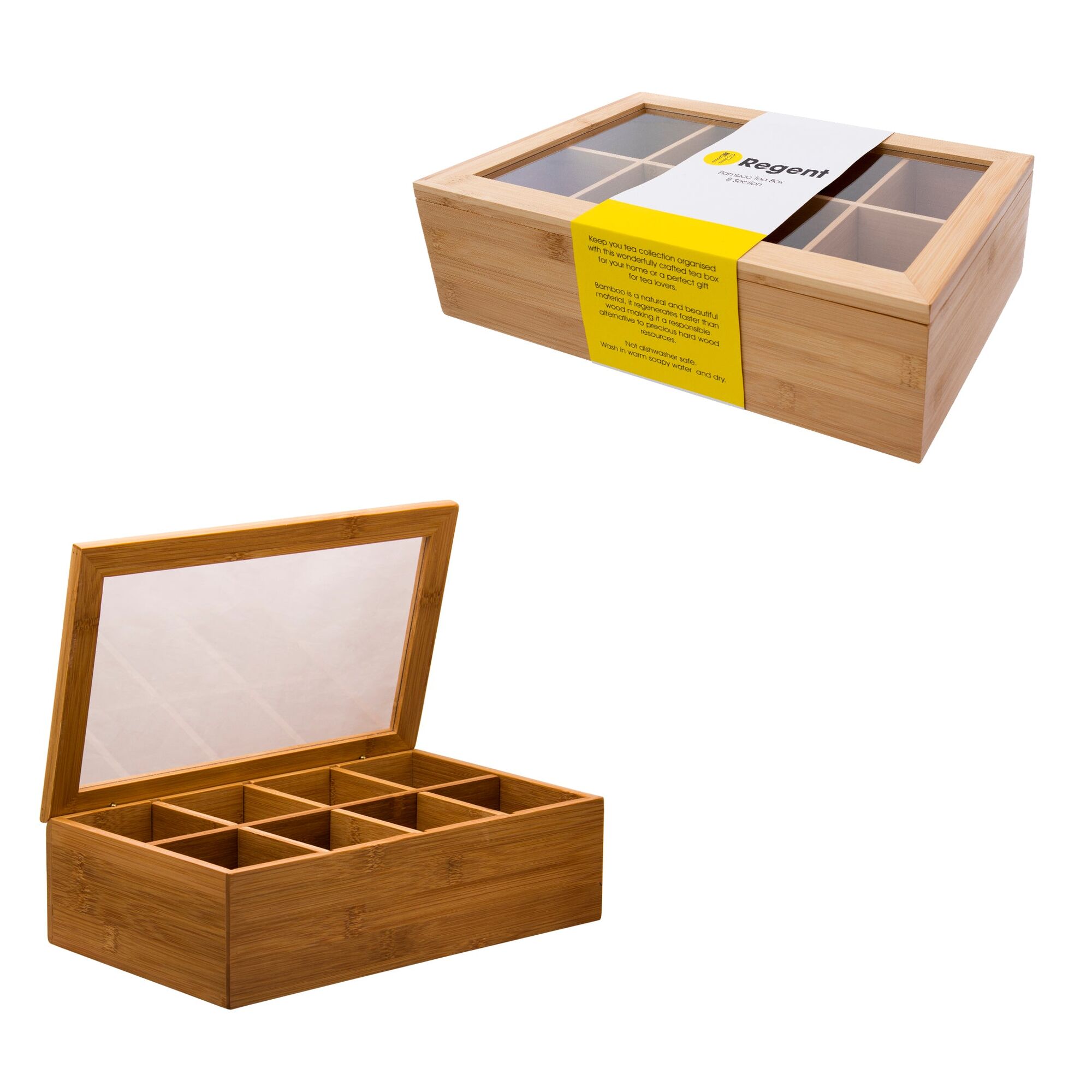 REGENT BAMBOO TEA BOX 8 SECTION, 315X190MM