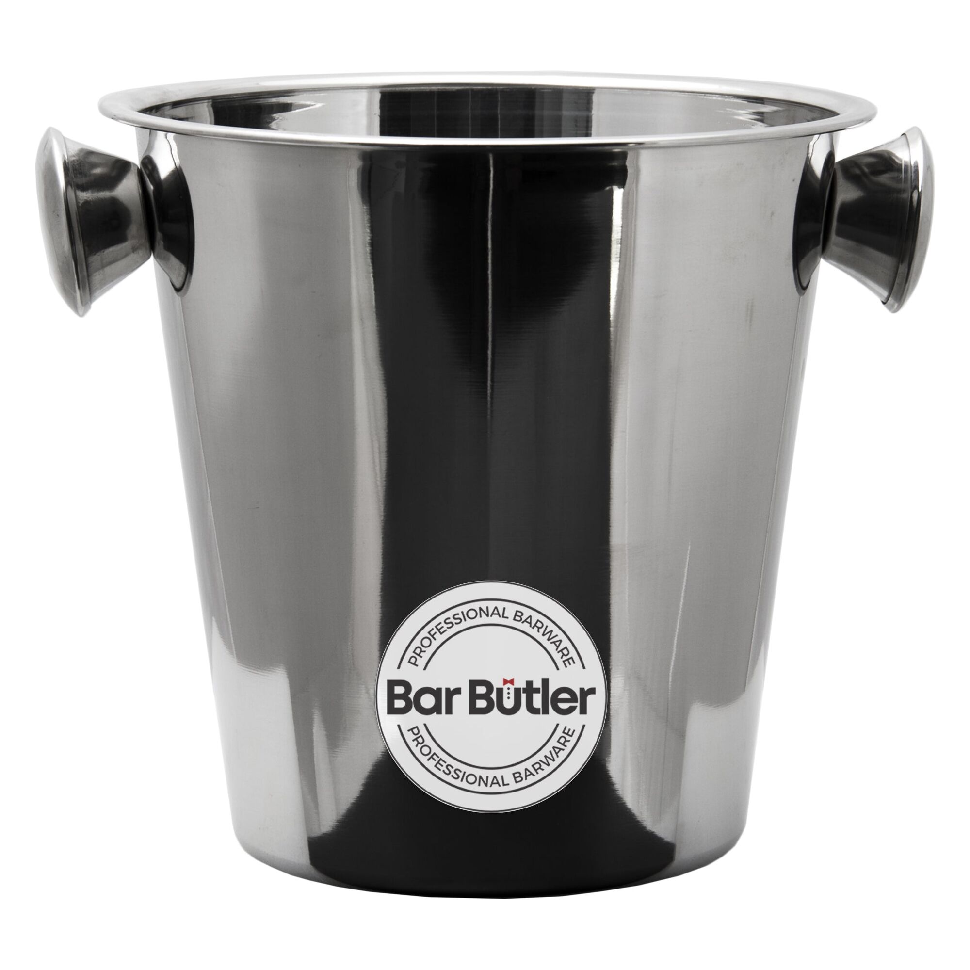 BAR BUTLER ICE BUCKET WITH KNOB HANDLES ST STEEL, 4LT