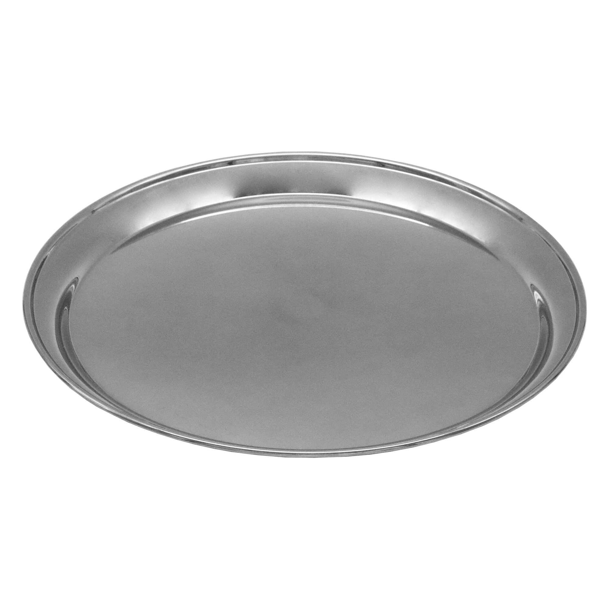 BAR BUTLER ROUND SERVING TRAY STAINLESS STEEL, (350MM DIA)