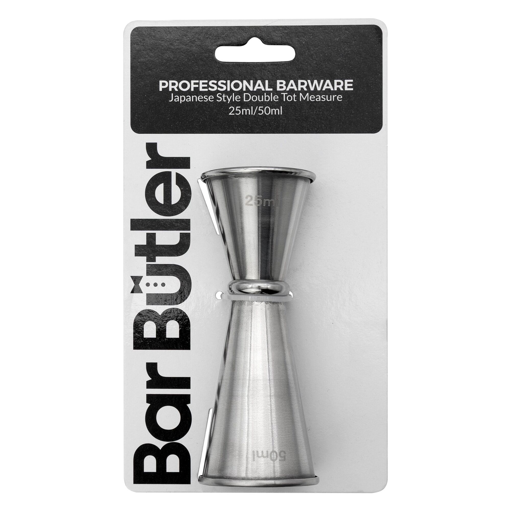 BAR BUTLER JAPANESE STYLE DOUBLE TOT MEASURE ST STEEL, 25ML/50MM