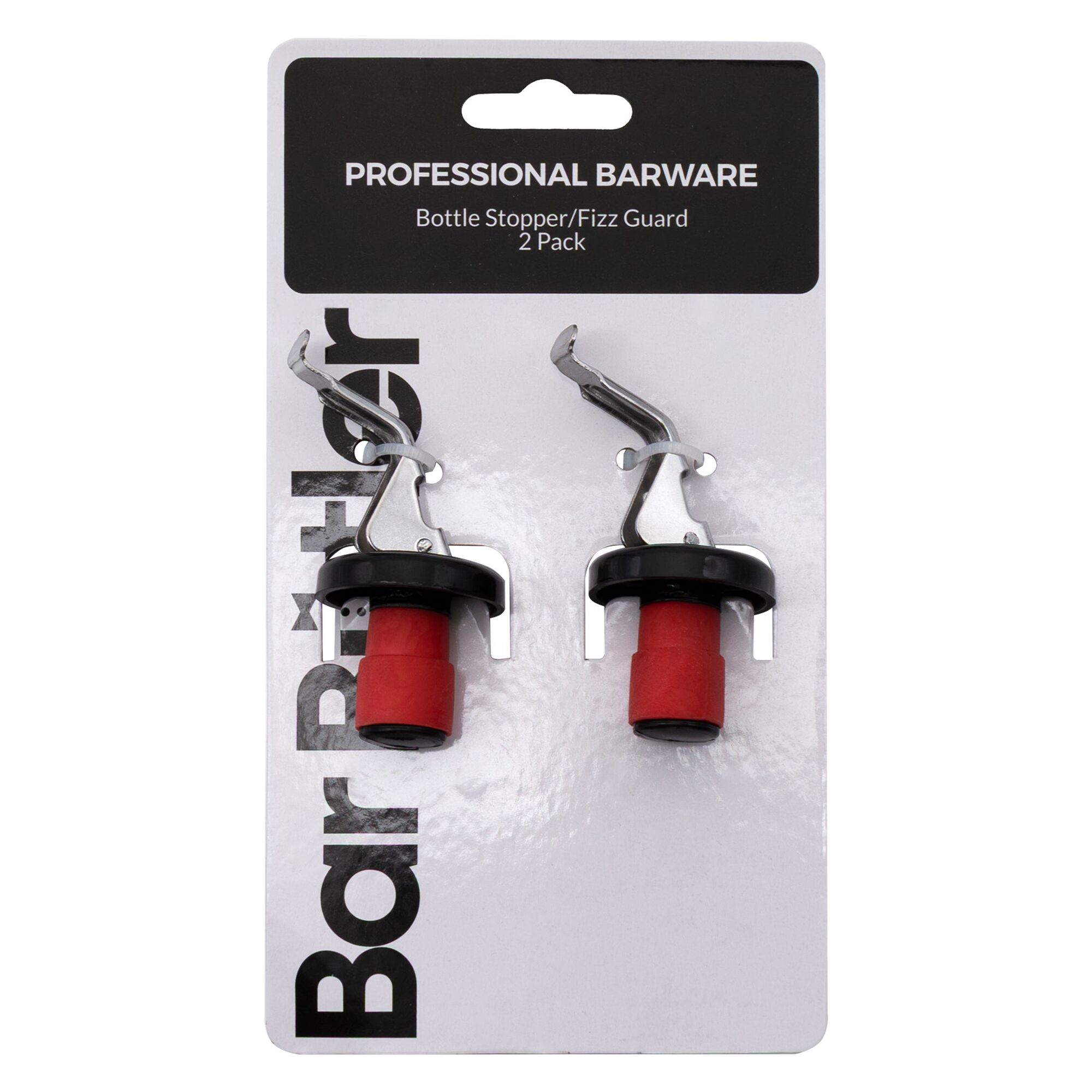 BAR BUTLER BOTTLE STOPPER/FIZZ GUARD STAINLESS STEEL 2PK