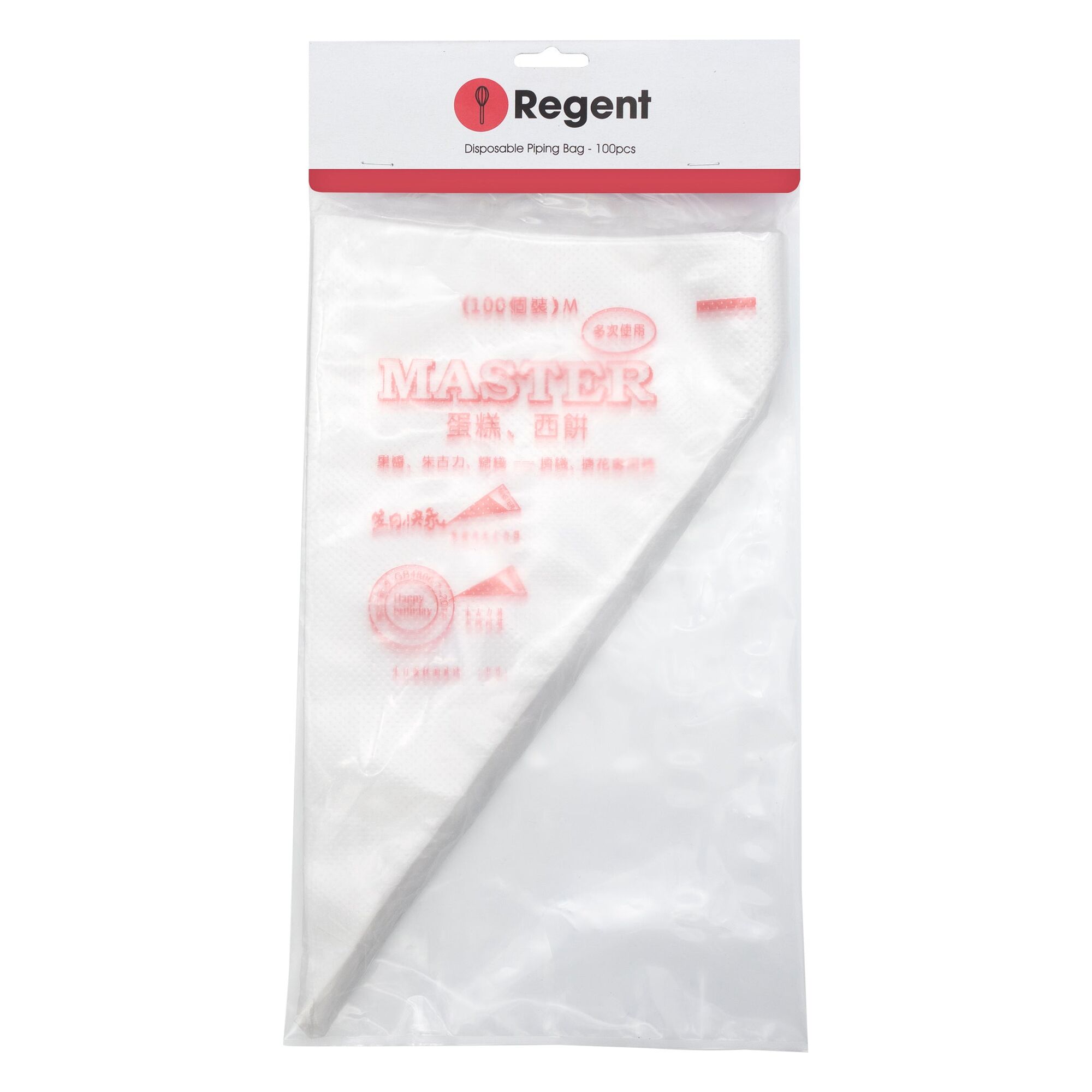 REGENT BAKEWARE MASTER DISPOSABLE PIPING BAGS 100PK, 360X250MM