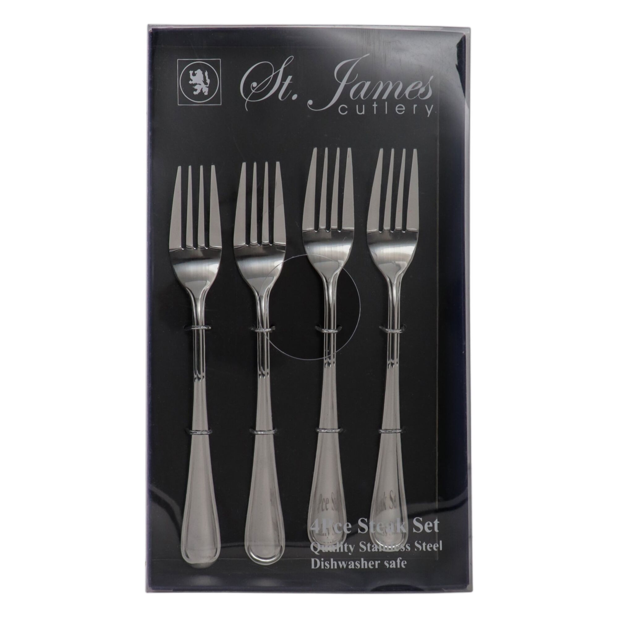 ST. JAMES CUTLERY BRISTOL (880) STEAK FORK 4PK IN A GIFT BOX