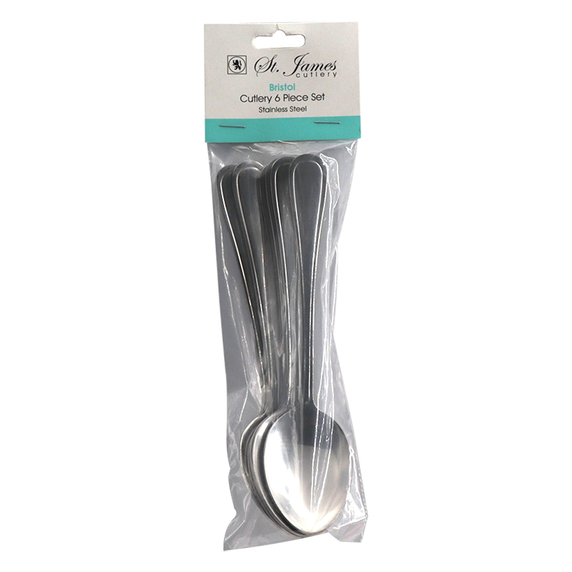 ST. JAMES CUTLERY BRISTOL (880) DESSERT SPOON 6PK STAINLESS STEEL