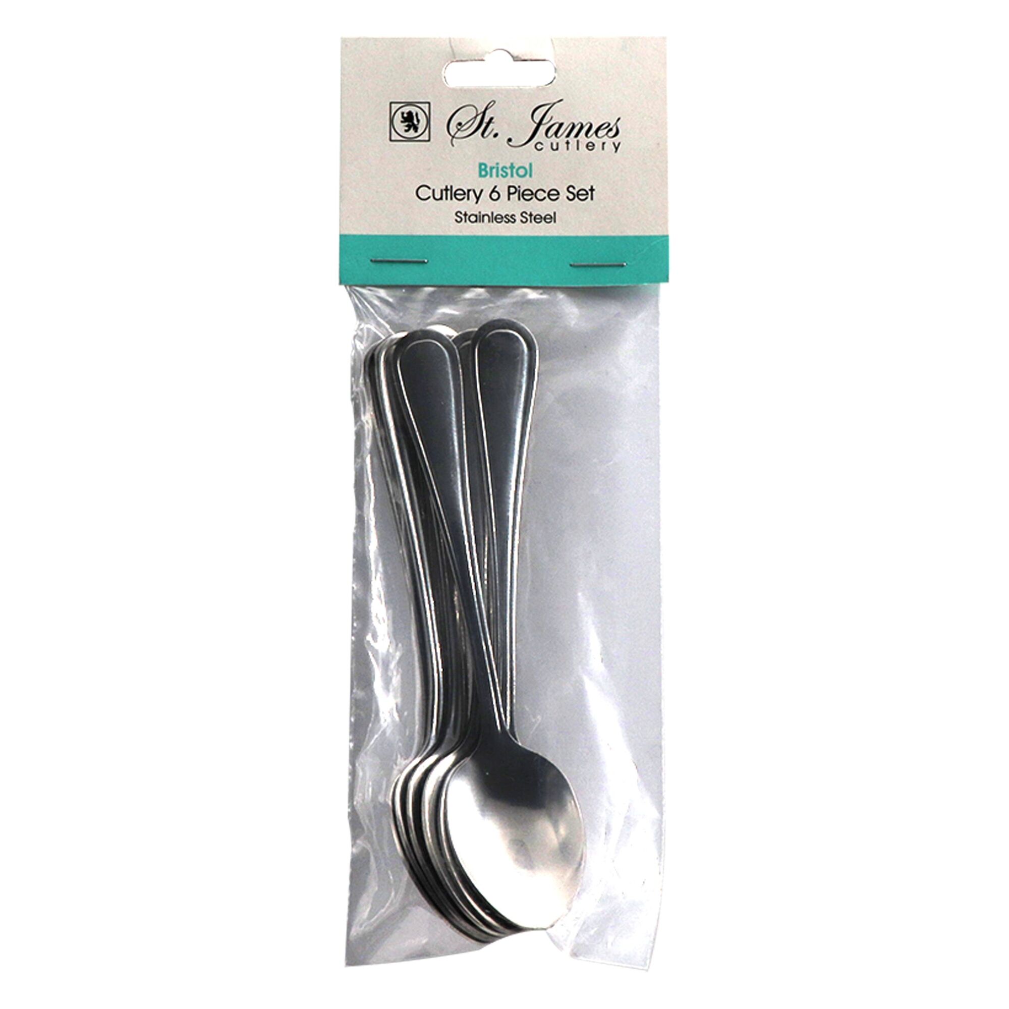 ST. JAMES CUTLERY BRISTOL (880) TEASPOON 6PK STAINLESS STEEL