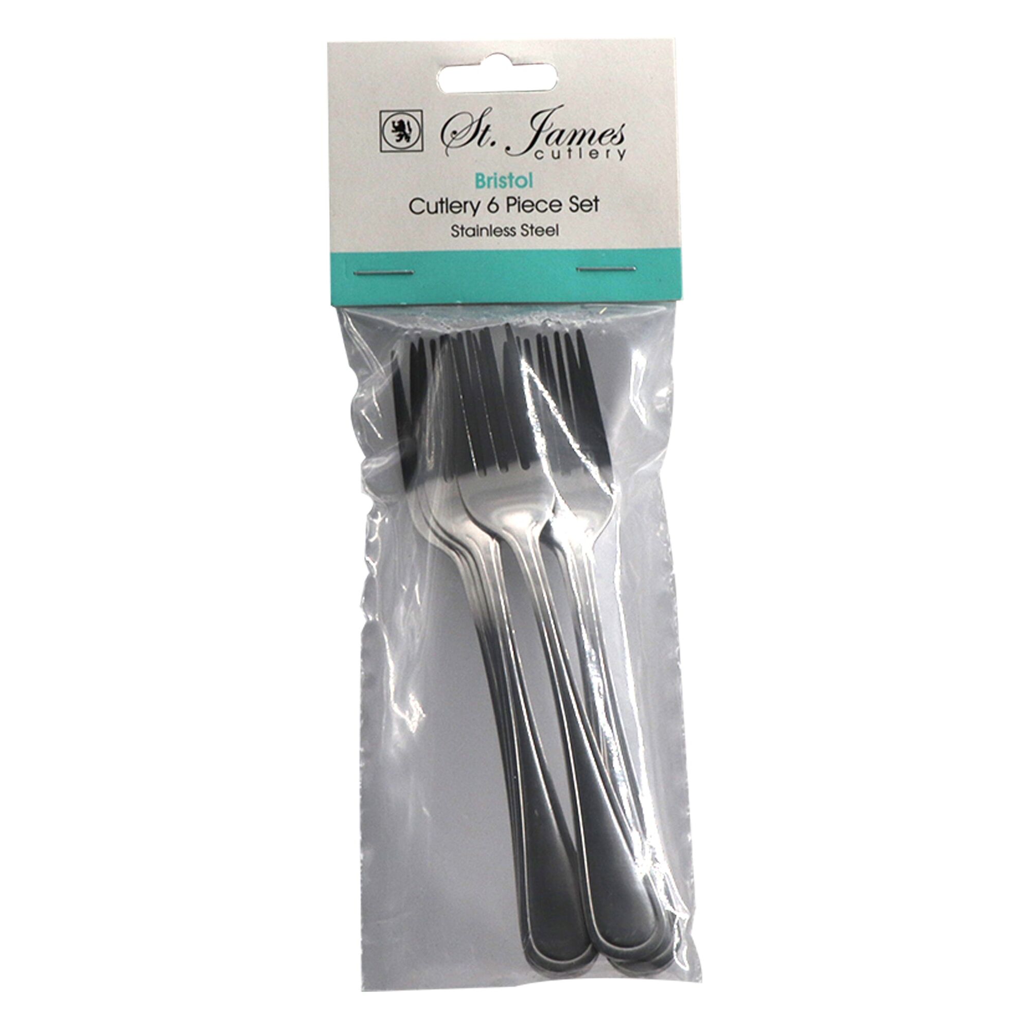 ST. JAMES CUTLERY BRISTOL (880) CAKE FORK 6PK STAINLESS STEEL