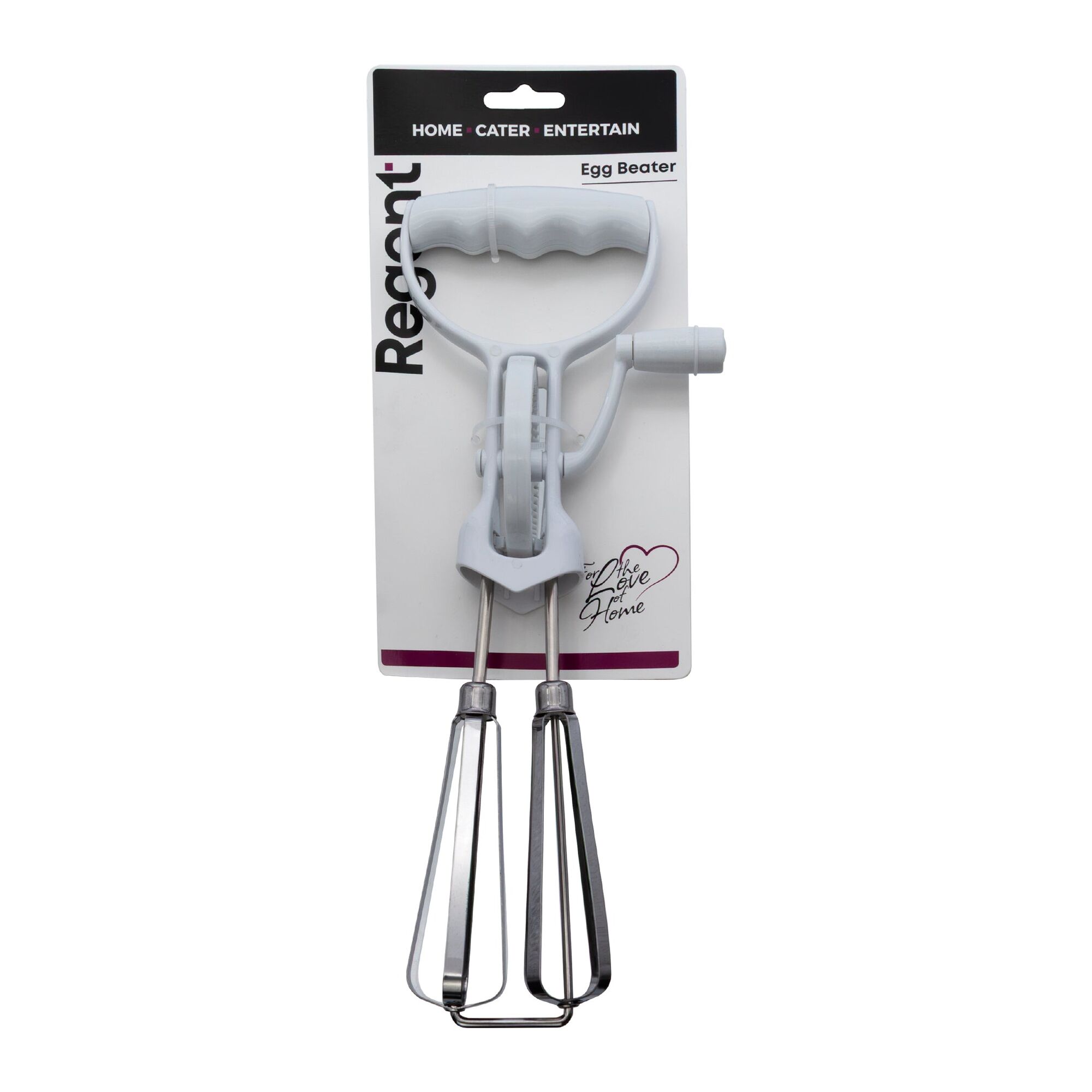 REGENT EGG BEATER WHITE ABS PLASTIC AND STAINLESS STEEL, 310MM