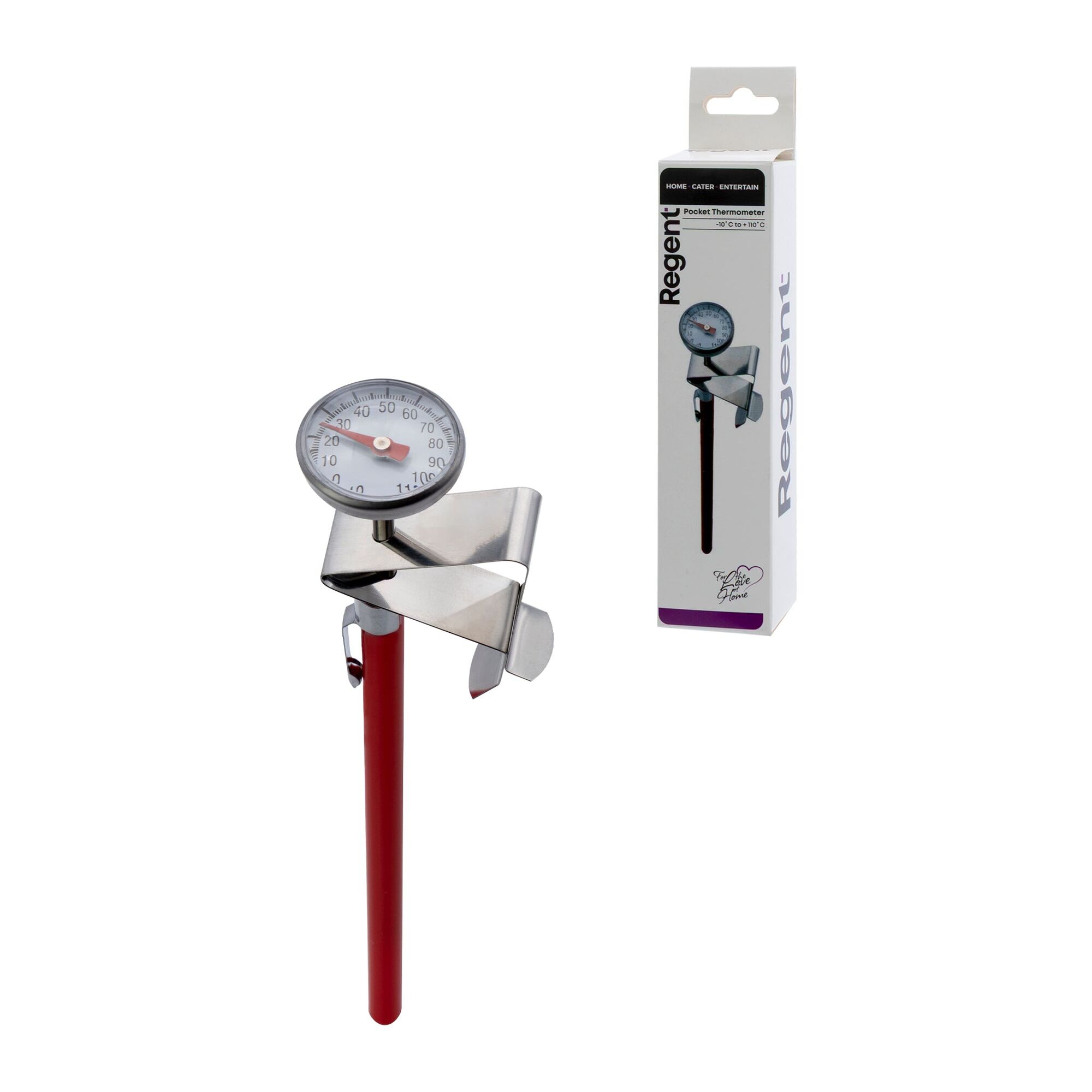 REGENT POCKET THERMOMETER -10DEG. C TO +110 DEG. C WITH COVER AND CLIP