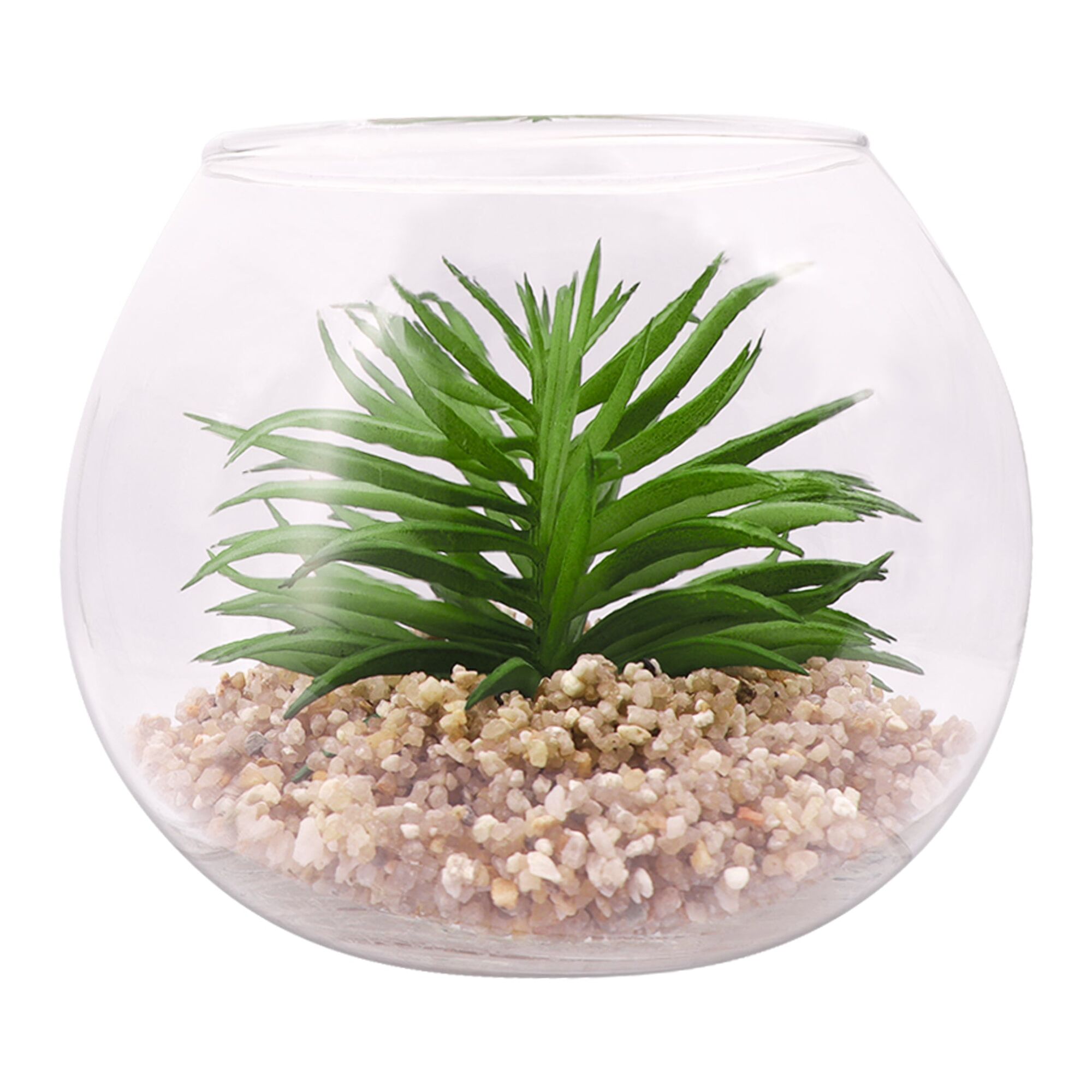 REGENT ARTIFICIAL SUCCULENT IN A CLEAR GLASS BOWL- LARGE