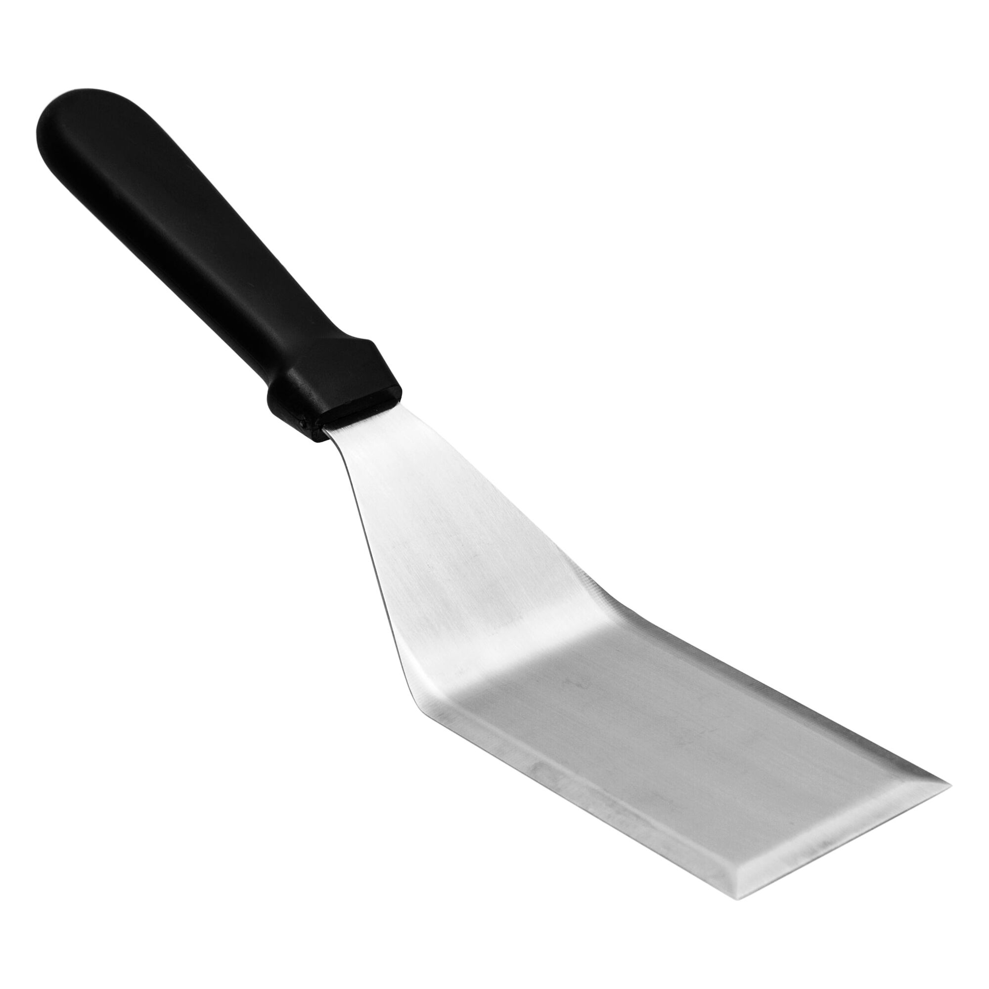 REGENT HAMBURGER SOLID BEVELLED TURNER ST STEEL WITH BLACK PP HANDLE, 300MM
