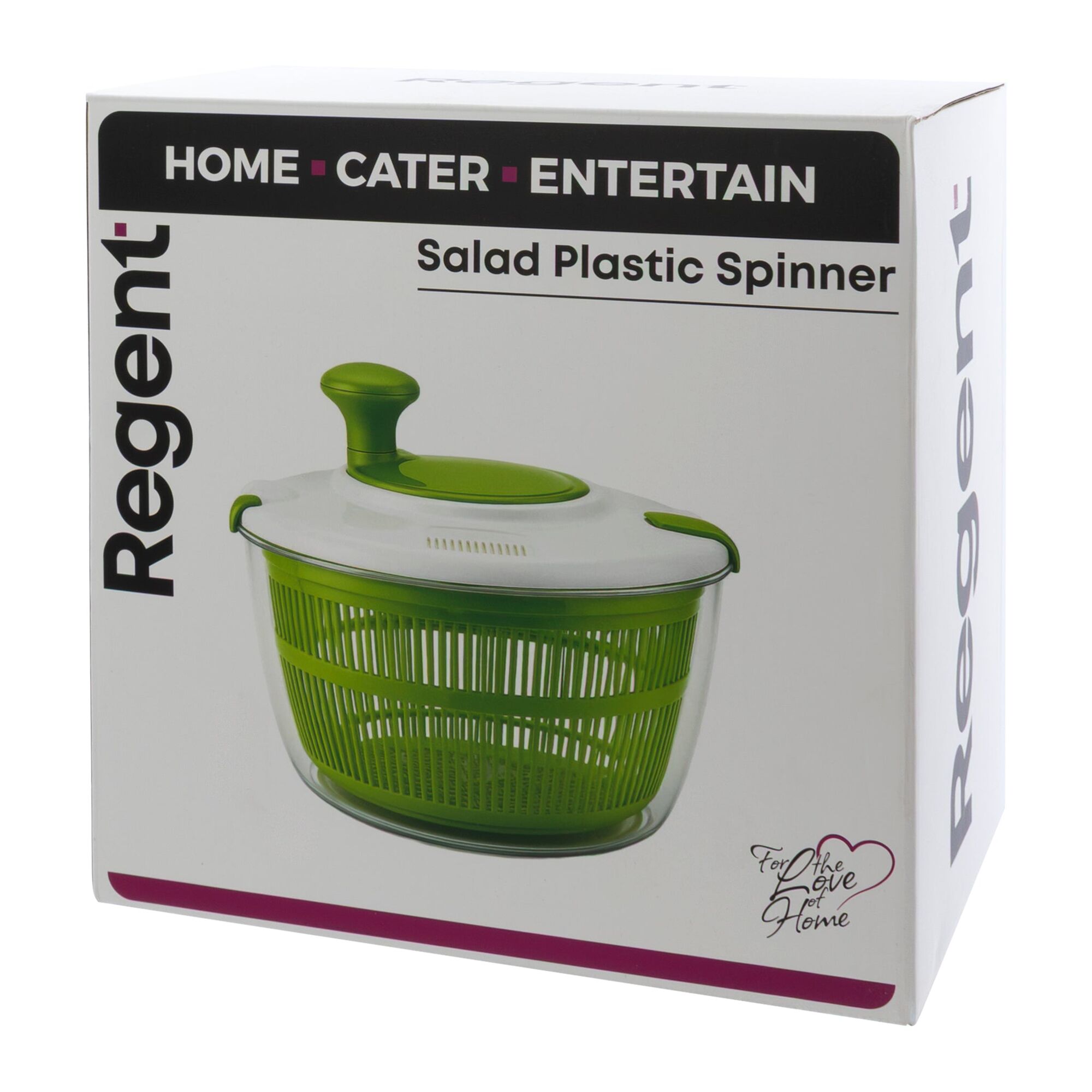 REGENT KITCHEN SALAD SPINNER PLASTIC GREEN AND WHITE, 245MM DIA