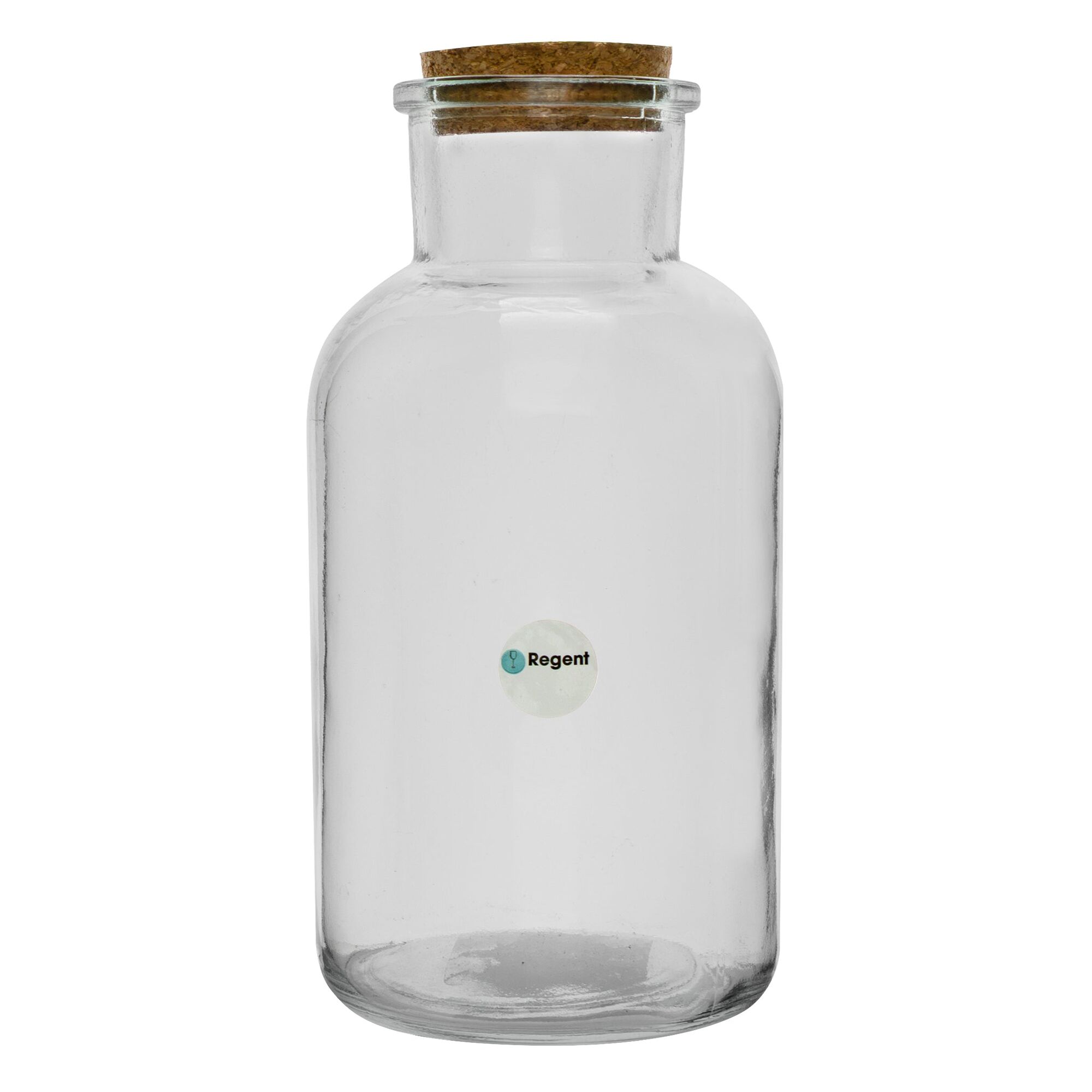 REGENT GLASS BOTTLE WITH CORK LID, 1.1L