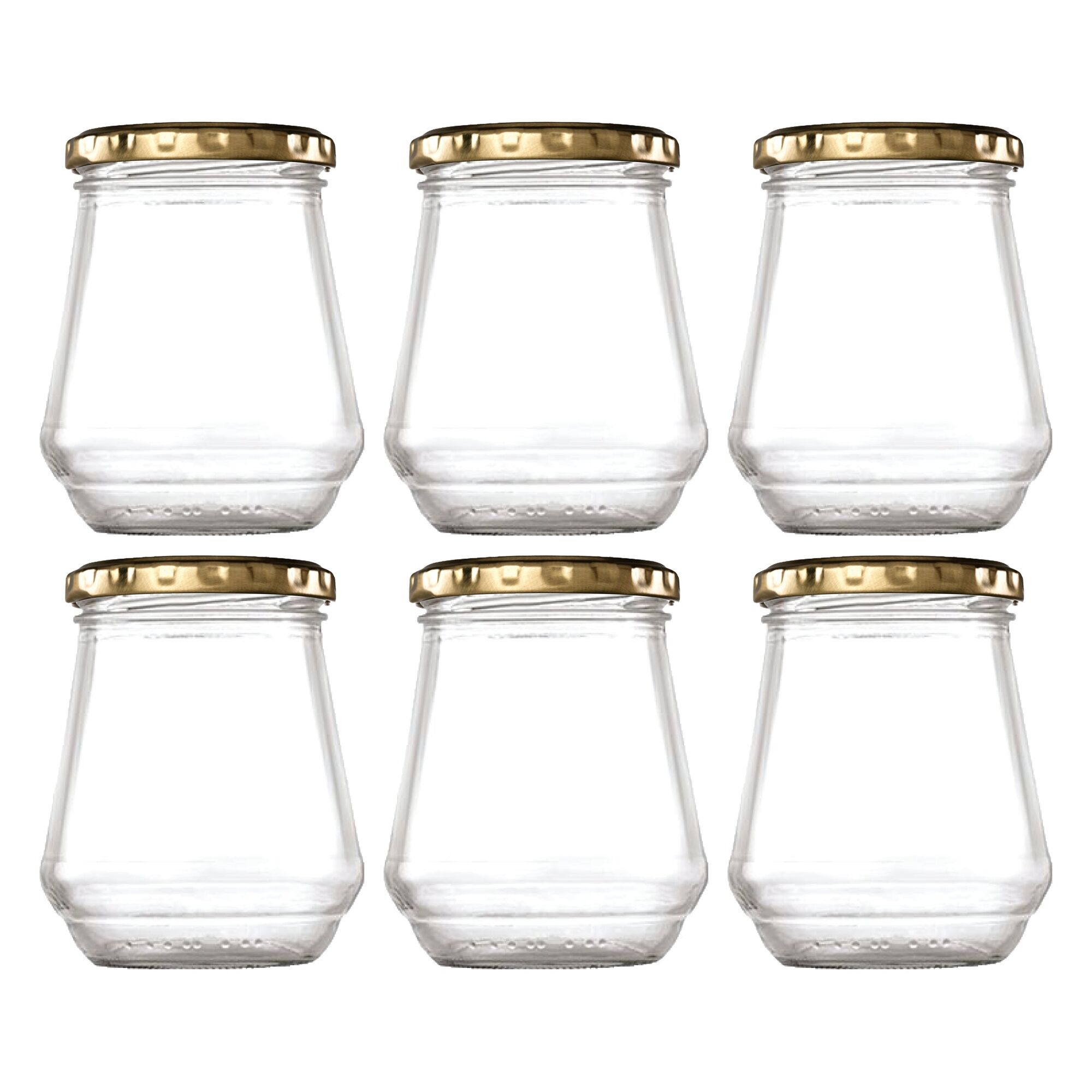 CONSOL CONICAL JAR WITH GOLD LID 6PK, 375ML