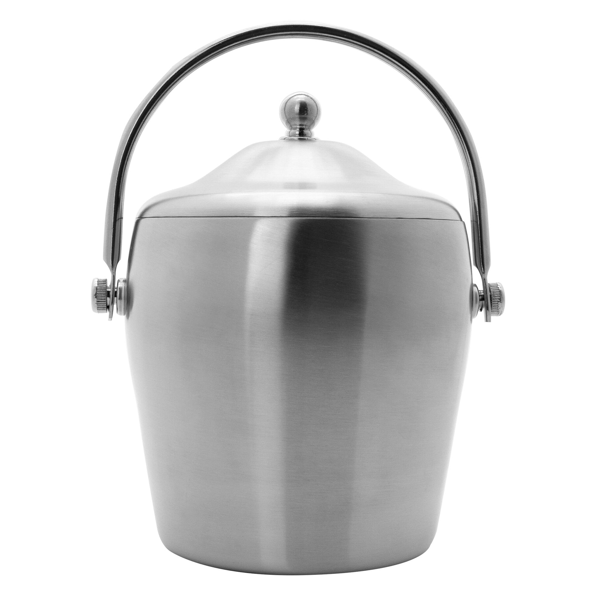 BAR BUTLER DOUBLE WALLED ICE BUCKET WITH HANDLE & LID BRUSHED ST STEEL, 1.2L