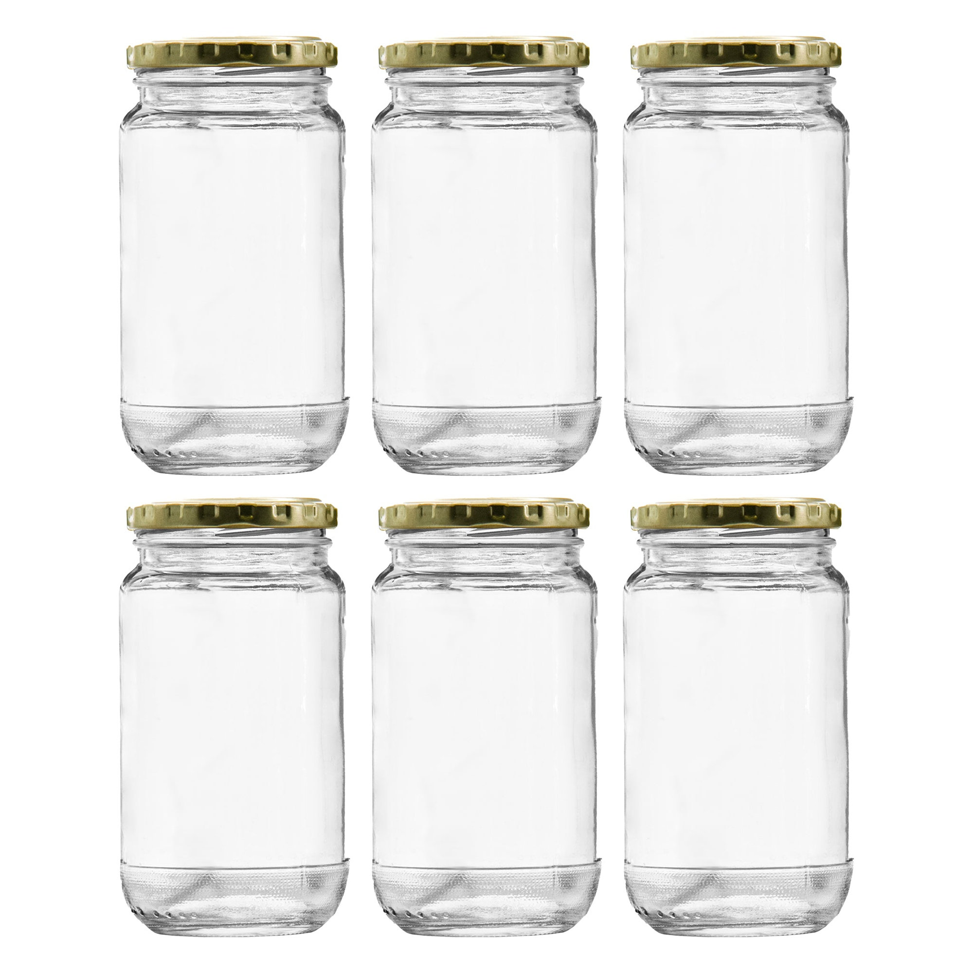 CONSOL SHEER JAR ROUND WITH GOLD LID 6PK, 375ML