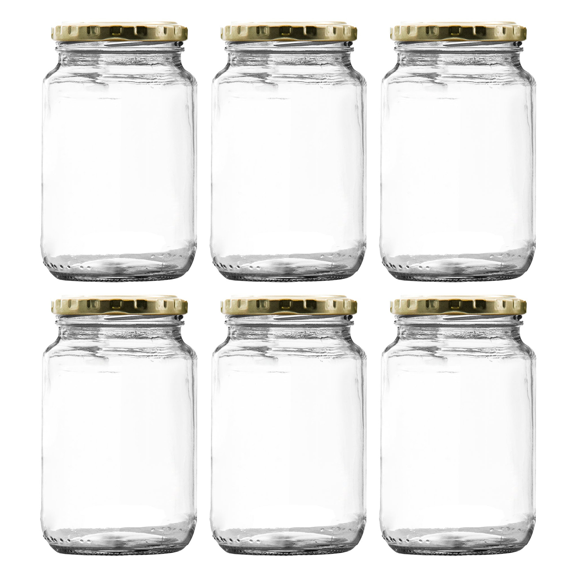 CONSOL ROUND JAR WITH GOLD LID 6PK, 375ML